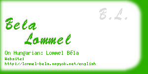 bela lommel business card
