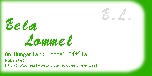 bela lommel business card